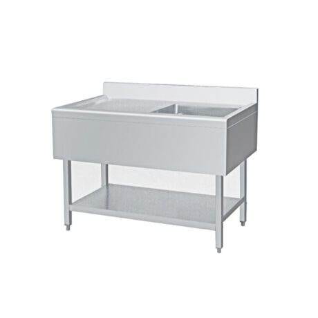Stainless steel single bowl sink table with drainboard at ANKE