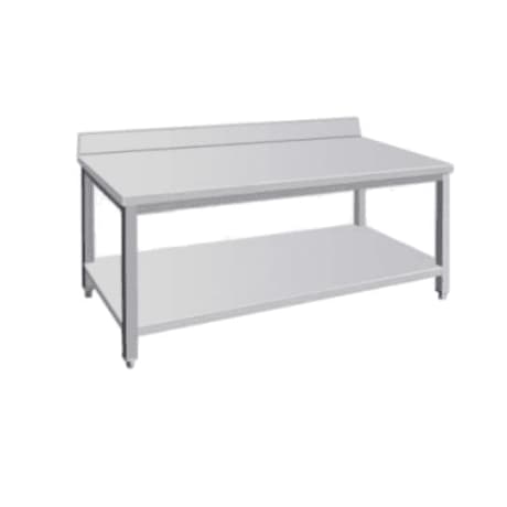 Heavy duty work table with overhead shelves by ANKE