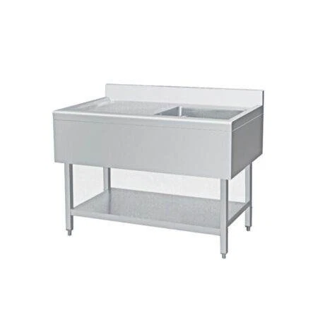 Stainless steel single bowl sink table with drainboard at ANKE