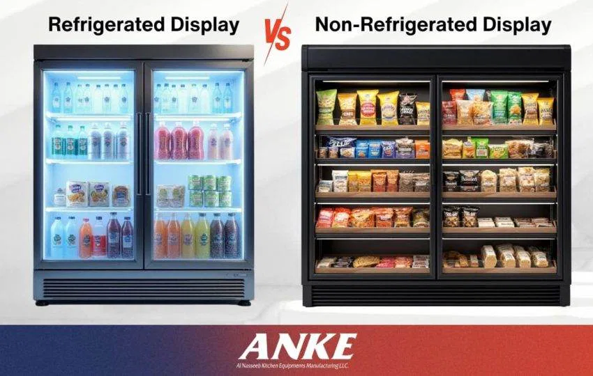 Comparing refrigerated and non-refrigerated display cabinets at ANKE