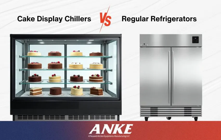 Comparison between a cake display chiller and a regular refrigerator at ANKE