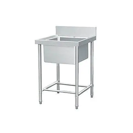 Stainless steel single bowl sink table at Anke