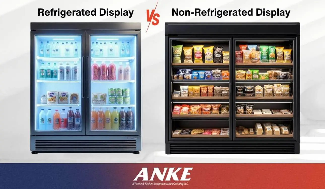 Comparing refrigerated and non-refrigerated display cabinets at ANKE