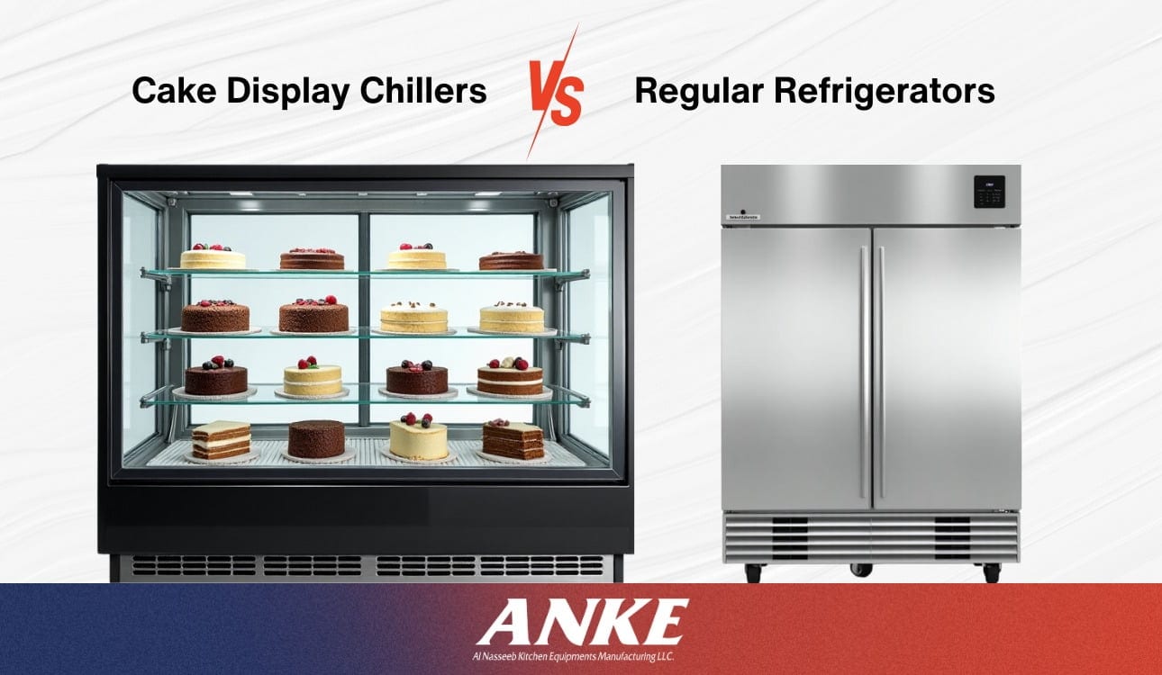 Comparison between a cake display chiller and a regular refrigerator at ANKE